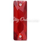 316 Glitzstone Light Siam Red Crystal Sew-on Baguette Rhinestones