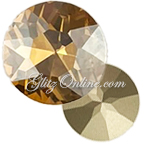 1201 GlitzStone Crystal 27mm Champagne Cushion Back Round Rhinestones Single Piece