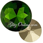 1201 GlitzStone Crystal 27mm Fern Green Cushion Back Round Rhinestones Single Piece