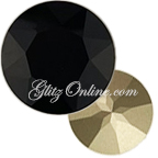 1201 GlitzStone Crystal 27mm Jet Black Cushion Back Round Rhinestones Single Piece