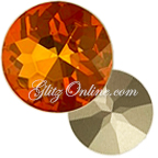 1201 GlitzStone Crystal 27mm Orange Cushion Back Round Rhinestones Single Piece