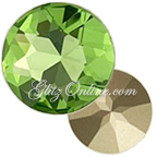 1201 GlitzStone Crystal 27mm Peridot Green Cushion Back Round Rhinestones Single Piece