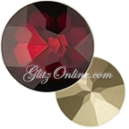1201 GlitzStone Crystal 27mm Light Siam Red Cushion Back Round Rhinestones