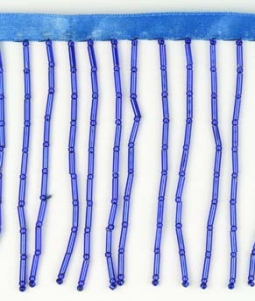 Sapphire Blue 2 Inch Beaded Fringe 10 Yard Bolt