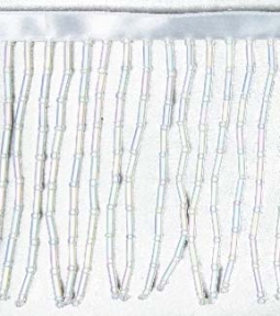 Crystal Iridescent White 2 Inch Beaded Fringe 10 Yard Bolt