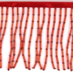 Red 2 Inch Beaded Fringe 10 Yard Bolt