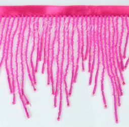 Hot Pink 3" Beaded Chevron Fringe 10 Yard Bolt