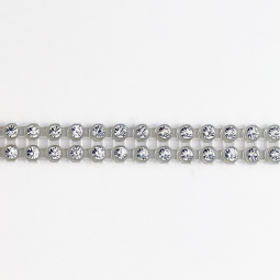 Swarovski Crystal Double-Row Rhinestones 12ss In Clear Plastic Banding