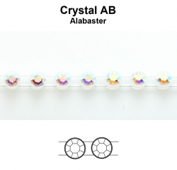 Swarovski Crystal AB Rhinestone Chain 9ss In Clear Plastic Banding