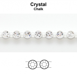 Swarovski Crystal Rhinestone Chain 9ss In White Plastic Banding