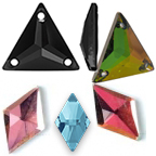 Glitzstone Crystal Triangle, Diamond & Rhombus Sew-On & Pointed Back Rhinestones