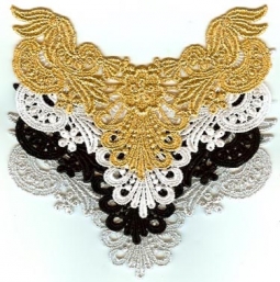 Eva Venice Lace Applique Black (SOLD AS PAIR)