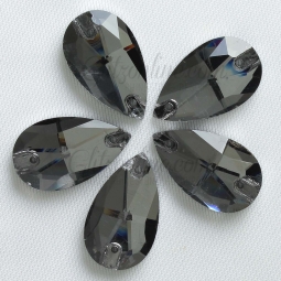 312 Glitzstone Black Diamond Pear Sew On Rhinestones