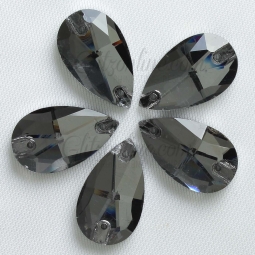 3230 Glitzstone Black Diamond Pear Sew On Rhinestones