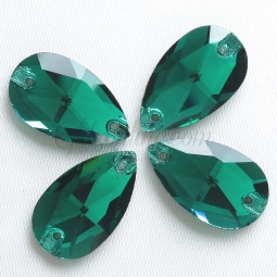 3230 Glitzstone Green Zircon Sew On Pear Rhinestones