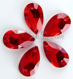 3230 Glitzstone Light Siam Red Pear Sew On Rhinestones