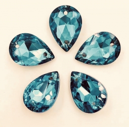 3230 Glitzstone Blue Zircon Teardrop Sew On Rhinestones