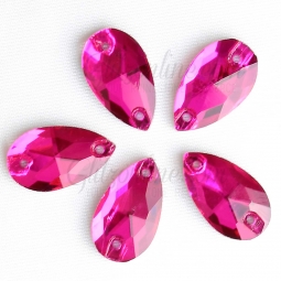 312 Glitzstone Fuchsia Sew On Pear Rhinestones