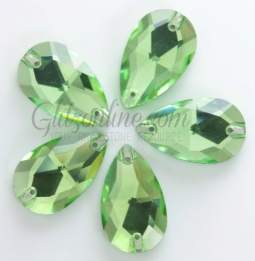 3230 Glitzstone Peridot Green Sew On Pear Rhinestones