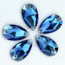 3230 Glitzstone Sapphire Blue Sew On Pear Rhinestones