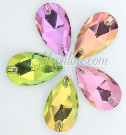 312 Glitzstone Vitrail Rainbow  Pear Sew On Rhinestones