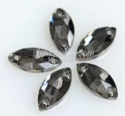 313 Glitzstone Sew On Black Diamond Navette Rhinestones