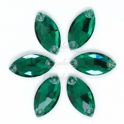 313 Glitzstone Green Zircon Sew On Navette Rhinestones