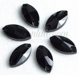 313 Glitzstone Jet Black Navette Sew On Rhinestones