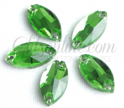 313 Glitzstone Peridot Green Navette Sew On Rhinestones