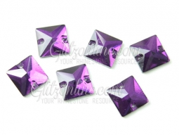 314 Glitzstone Amethyst Sew On Square Rhinestones