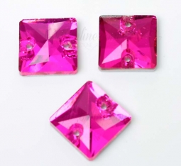 314 Glitzstone Fuchsia Sew On Square Rhinestones