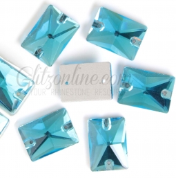 315 Glitzstone Aqua Rectangle Sew On Rhinestones