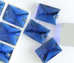 315 Glitzstone Sapphire Sew On Rectangle Rhinestones