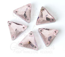 317 Glitzstone Light Rose Pink Sew On Triangle Rhinestones