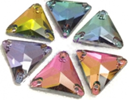 317 Glitzstone Vitrial Rainbow Sew On Triangle Rhinestones