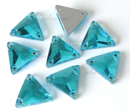 317 Glitzstone Aqua Sew On Triangle Rhinestones