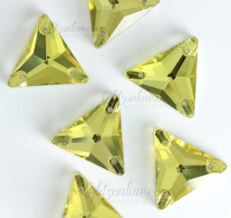 317 Glitzstone Citrine Yellow Sew On Triangle Rhinestones