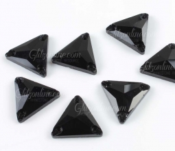 317 Glitzstone Jet Black Sew On Triangle Rhinestones