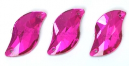 319 Glitzstone Fuchsia Sew On Leaf Rhinestones