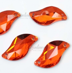 3254 Glitzstone Hyacinth Orange Sew On Leaf Rhinestones