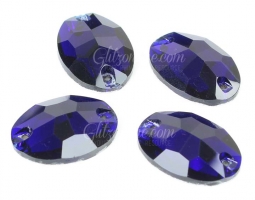 320 Glitzstone Cobalt Blue Sew On Oval Rhinestones