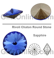 Preciosa Crystal Sapphire Blue 34ss Pointed Back Rivoli Rhinestones 1 Dozen