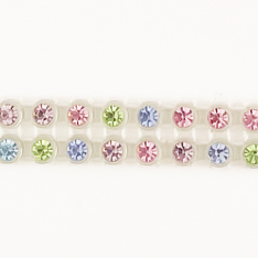 Preciosa 2-Row Crystal Pastel Rhinestones Clear Plastic Banding 12ss