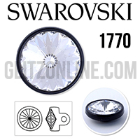 1122 Swarovski Crystal & Black 29ss Rhinestone Button