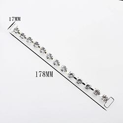 178mm Silver/Crystal Rhinestone Bikini Connector