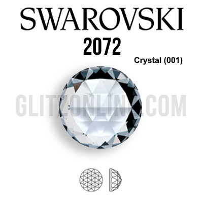 2072 Swarovski Crystal 12mm Rose Cut Flatback Dome Rhinestones Factory Pack  72 Pieces