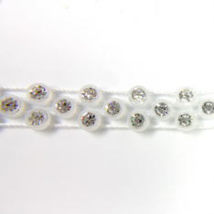 Preciosa Crystal SS13 Triple Row Clear Plastic Banding