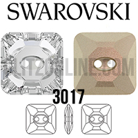 3017 Swarovski Crystal 10mm Square Rhinestone Button