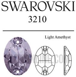 3210 Swarovski Crystal Light Amethyst 10x7mm Sew-on Oval Rhinestones Factory Pack 72 Pieces