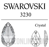 3230 Swarovski Crystal 12x7mm Teardrop Sew-on Rhinestones 1 Piece